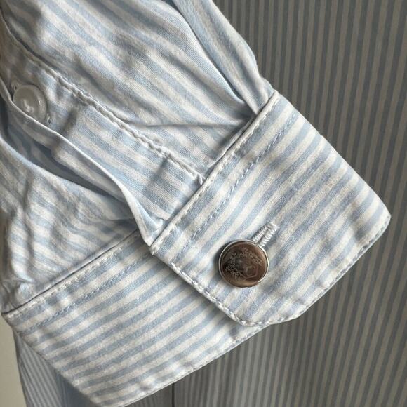 THE KOOPLES LIGHT BLUE STRIPED BUTTON DOWN SHIRT WOMENS XS - Picture 5 of 8